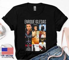 Vintage Enrique Iglesias All Album 2025 Unisex T-Shirt All Size S black