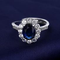 925 Silve Gorgeous Shiny Stone Blue Zircom Ring for Women Engagement Wedding High Quality Fine Jewelry Sterling Silver resizable sidabras