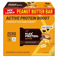 RiteBite Max Protein Active Peanut Butter Protein Bars with 20g Protein, 5g Fiber & 21 Vit. & Minerals | 0 Added Sugar, No Cholesterol & Trans Fa