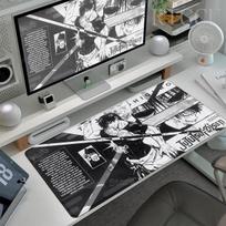 Anime Jujutsu Kaisen Mouse Pad Gojo Satoru Large Size Gaming Carpet Gamer Non-slip Mechanical Keyboard Mats Lock-edge Rubber Rug 30cmx60cm gray