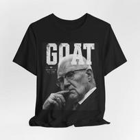 Vyriški Kevin Reddington GOAT portreto grafikos marškinėliai, Juodai‑Balti Vintage Distre M gray