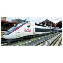 N mastelis KATO Prancūzijos nacionalinių geležinkelių rinkinys Geležinkelio modelis TGV Euroduplex Nr. 10-2132 (SNCF) 5 automobilių priedas „inOui“ balta