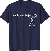 Sad Stick Figure Fishing Lover No Fishing Today T-Shirt Unisex T-Shirt S black