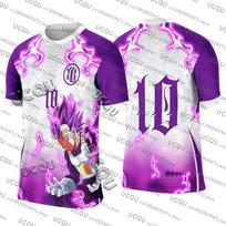 2026Japanese Anime Football Jersey Dragon Ball Men/Women Oversize Tshirt Summer Dry Sport Breathable Bandai Cosplay Tshirt XXS purple