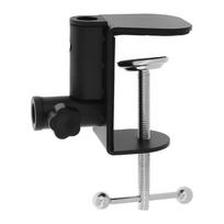 Two Way Design 0.47 Inch Hole Desktop Fixed Clamp Holder Black Universal Desktop Support Frame Fit For Thickened Desktop Installation black