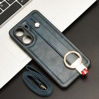 For POCO X7 Pro X 7 Wristband Leather Finger Ring Phone Case For Xiaomi POCO X7Pro Crossbody Lanyard Shockproof Back Cover POCO X7 Pro gray
