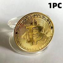 Gold Plated Bitcoin Commemorative Coin Collectible Art Collection Gift Physical Btc Metal Antique Imitation Birthday Gift 2026