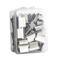 Paper Binder Push Clip Refills Reusable Stainless Steel Binding Clips B gray