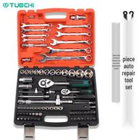 82-Piece Automotive Socket Wrench Set for Repair & Maintenance red