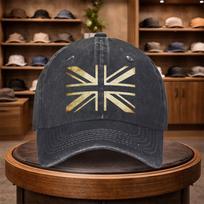 British Flag Print Baseball Cap Casual Snapback Hat Fashionable Hat Outdoor Adjustable Leisure Cap Suitable for All Season 1pc gray