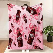 Unique Dr. Pepper Print blanket,Ultra-soft,comfortable sofa or bed blanket, Machine Washable, Ideal Gift for Men and Women,Cute Size: 75*100cm, Weight: 230 GSM pink