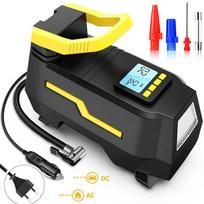 Intelligent Electric Vehicle Carrier Air Pump AC/DC Home Car Dual-use Digital Display Portable Dual Cylinder Tire Inflation Pump DC Plug Type black