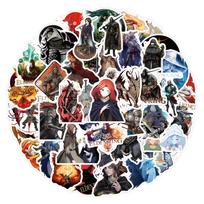 55Pcs Elden Ring Graffiti Stickers Luggage Water Cup Stationery Mobile Phone Scooter Laptop Refrigerator Decoration Diy Decals black