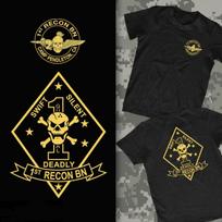 2026 Summer Camp Pendleton Ca Usmc 1st Recon Battalion Round Neck Unisex Short Sleeve Tee M black
