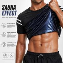 Men Body Shaper Sauna Vest Waist Trainer Sweat Shirt for Weight Loss Slimming Men Pullover Sportswear Workout Suit S-M black