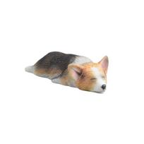 Children's Gift Mini Animal Dog Doll Corgi Model Miniature Figurines Simulation Dog Car Ornament black 1 gray