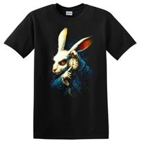 Alice in Wonderland White Rabbit Pocket Watch T Shirt Vintage Fairy Tale Tee XXXXL black