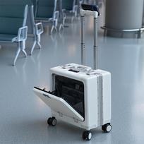 Li Shen Lightweight ABS&PC Carry-on Suitcase with Cup Holder gray