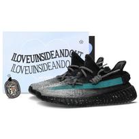 Adidas Originals Yeezy Boost 350 V2 Laisvalaikio batai Unisex Žemi juodi/mėlyni/sidabriniai HQ4540(Komanda62-) 42⅔ black