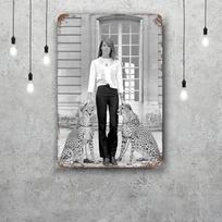 Françoise Hardy dekoratyvinis plakatas Vintažinis skardinis ženklas Metalinis ženklas Dekoratyvinė plokštelė barui, aludinei, vyriškam kampeliui, klubui Sienos dekoracija 20x30cm（7.8x11.8inch） gray