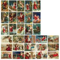 30 vnt. Vintažiniai kalėdiniai sveikinimo atvirukai Skirtingi festivalio elementai Kalėdinis atvirukas be žymių Atgal Retro Kalėdų atvirukai Dovana 30PCS beige
