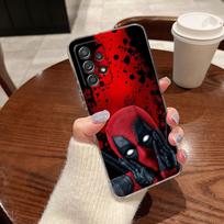 Marvel Deadpool Funny Clear Case For Samsung Galaxy A57 A37 A56 A36 A55 A54 A35 A26 A07 A17 A16 A06 A36 A15 Soft Dead pool Cover Galaxy A23 red