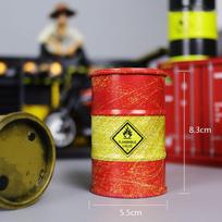 Mini Oil Drum Model Chemistry Oil Drum Model Car Model Desktop Decoration Storage BoxWar Games Scene Model for Boys Gifts red