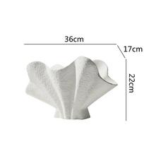 Ceramic Vase Irregular Fan-shaped Wide Mouth Flower Arrangement Ceramic Handicraft Ornaments Room Decoration Accessories