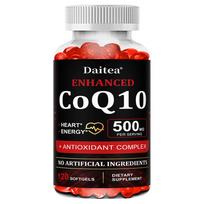 Premium CoQ10 500mg Softgels with Antioxidant Complex for Heart and Energy Support 120 Capsules 120PCS black