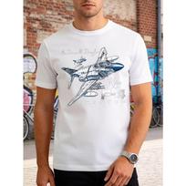 McDonnell Douglas F-4 Phantom II Fighter Jet Pattern - Fashion Street Style Print - Men's Crew Neck T-Shirt - Men's Versatile Short Sleeve T-Shirt 3XL juoda