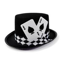 Comfortable Poker Card Top Hat For Magicians Stage Performances Fashion Cosplay Costume Tall Hat for Party Gathering juoda
