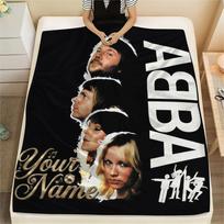 1PC Custom Name ABBA The Movie Patterned Flannel Blanket Suitable For All Seasons for Home Decor Warmth and Comfort Gifts Holiday Present -HE6 80cm x 120cm white