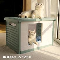 HOOPET Cat Litter Cat House Cottage Summer Outdoor Rainproof Dog Kennel Cat House Stray Cat Outdoor Nests žalia