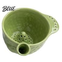 Strawberries Washing Bowl Ceramic Berry with Drain Holes Self Spinning Fruit Serving Vegetable Washer Swirling Rinsing Colander for Grapes Cherries žalia