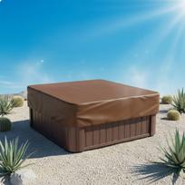 Kvadratinis SPA dangtis Atsparus vandeniui Neperšlampamas Lauko Brown 215*215*30cm