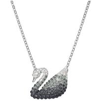 Swarovski Pendant Iconic Swan Grey Rhodium Plated Lobster Clasp 5614103 balta