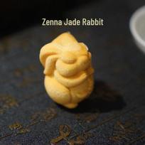 Solid Bamboo Rabbit and Dragon Hand-Carved Ornament beige