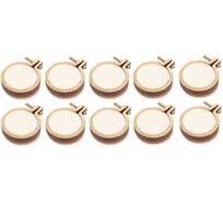 10Pcs/Set Wooden Mini Embroidery Hoop Ring Cross Stitch Frame Crafts DIY For Needle Arts Fabric Painting Wall Decoration beige