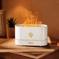 Creative Fake Flame Humidifier, Aromatherapy Night Light,No Risk,Relaxing Essential Oil Diffuser for Sleep Anxiety Relief, Gift for Women,Home Desk white orange