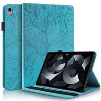 Planšetinio kompiuterio dėklas IPad A16 dėklui Medžio reljefo atverčiamas piniginės-stovo dangtelis Funda IPad 11 11-osios kartos 2025 dėklui Capa For iPad 11th (A16) mėlyna