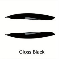 1 pora Piktų vokų priekinių žibintų apdailos dangtelių BMW 1 serijai E81 E82 E87 E88 2004-2013 priekiniams žibintams black