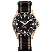 HAMILTON Khaki Navy Series Automatic Mechanical Movement Waterproof 300 Meters Watch 43mm Black Dial Titanium Bronze Case Fabric Strap H82565930 juoda