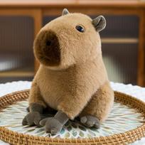 Explosive capybara plush toys, cartoon capybara, cute dolls, seated home ornaments, school bags, key pendants 30cm0.37kg brown