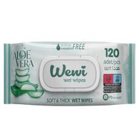 Wewi Gentle Wet Wipes with Aloe Vera, Alcohol-Free, 120 Pieces
