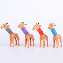 1 vnt. Tampomas pop vamzdelio žirafos žaislas, Sensorinis fidget žaislas vaikams, Mielos žirafos streso mažinimo suspaudžiamas dekompresinis žaislas beige