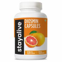STAY ALIVE Pure Diosmin Complex 1000mg Formula, 120 Capsules, Citrus Bioflavonoids Rich Fruit Extract, 2 Month Supply, 100% Vegetarian, Non-GMO & G
