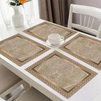 Geometric Golden Luxury Placemats ? Marble-Inspired Design with Beige and Golden   ? Elegant Gift Idea for Table Setting 4PCS gray