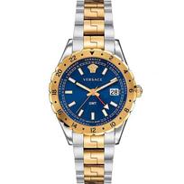 Versace vyriškas Hellenyium GMT dvispalvis Šveicariškas kvarcinis laikrodis 42mm V11060017 mėlyna