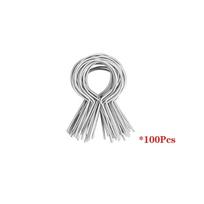 Metaliniai T-stulpo vielos spaustukaiTvoros vielos rišikliaiNešiojamos tvoros tvirtinimo rišikliaiDaugeliui tvorų tipų100 vnt. one size white