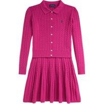 Polo Ralph Lauren Vaikams Suknelės Rinkinys Medvilninė Polo Apykaklė Sagomis Segamas Marškinėlis Sijonas Vaikų Suknelės Rinkinys CWPO2STG2U20027-650 XL pink
